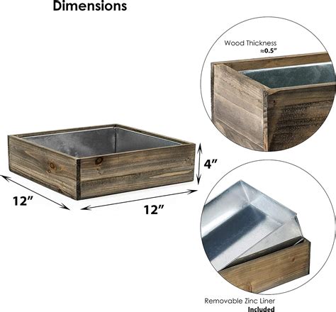 CYS EXCEL Wood Square Planter Box with 